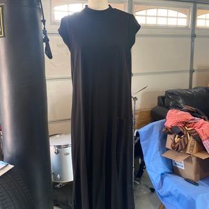 Maeve black mock turtleneck cap sleeved